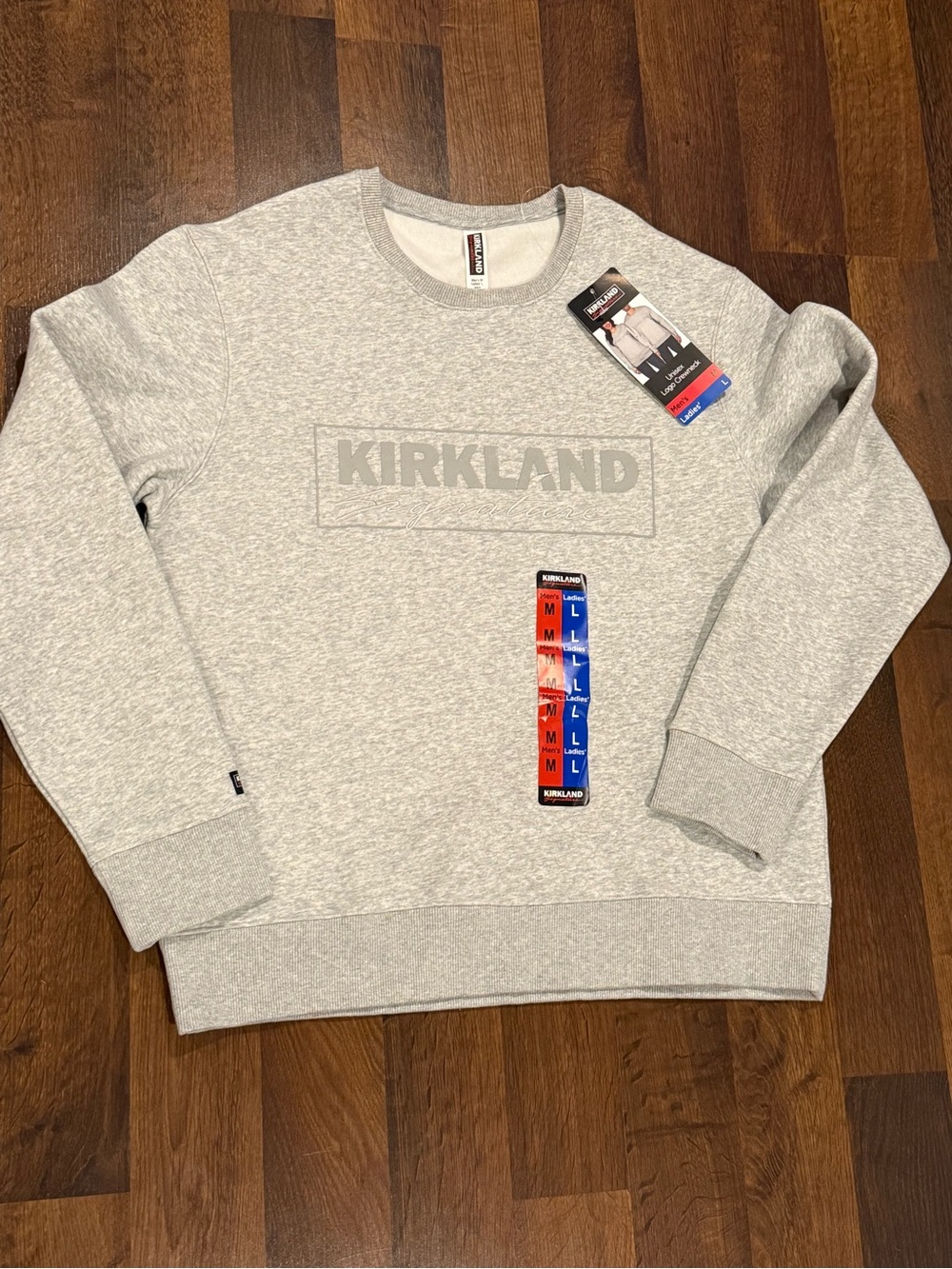 NWT Kirkland Signature Gray Crewneck Sweatshirt (men’s MED or women’s LAR)